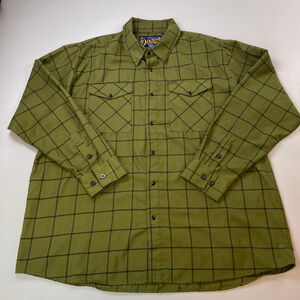 Dixxon Flannel Shirt Men’s 3XL FLAW Green Check Pearl Snap Workwear Grunge